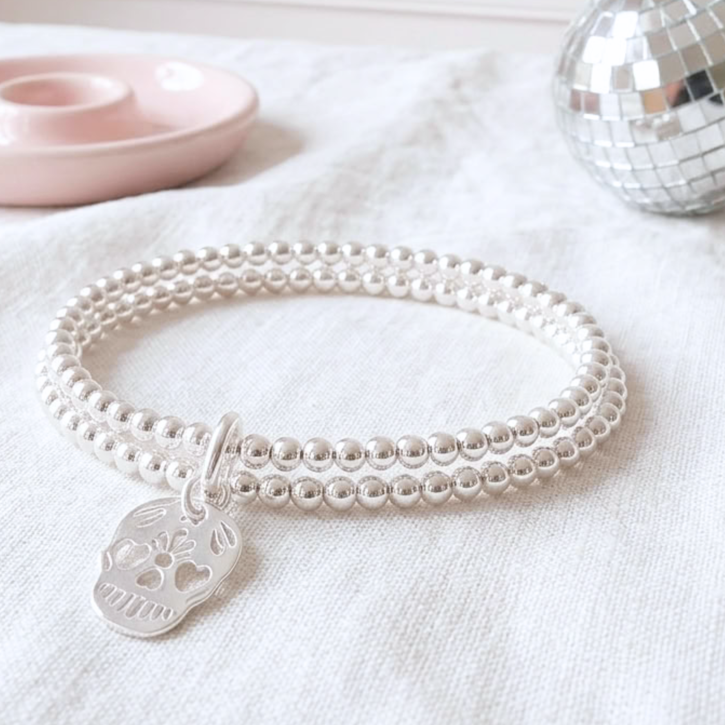 bracelet-double-rangs-perles-argent-massif-tete-de-mort-mexicaine-calavera-linsolente-bijoux