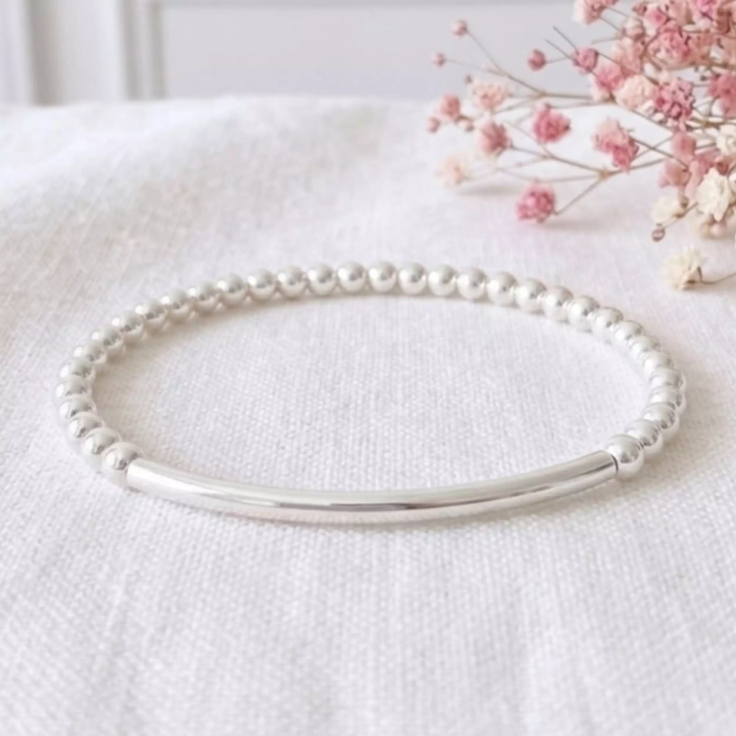 Bracelet JANICE Tube en argent 925 — L'Insolente Bijoux