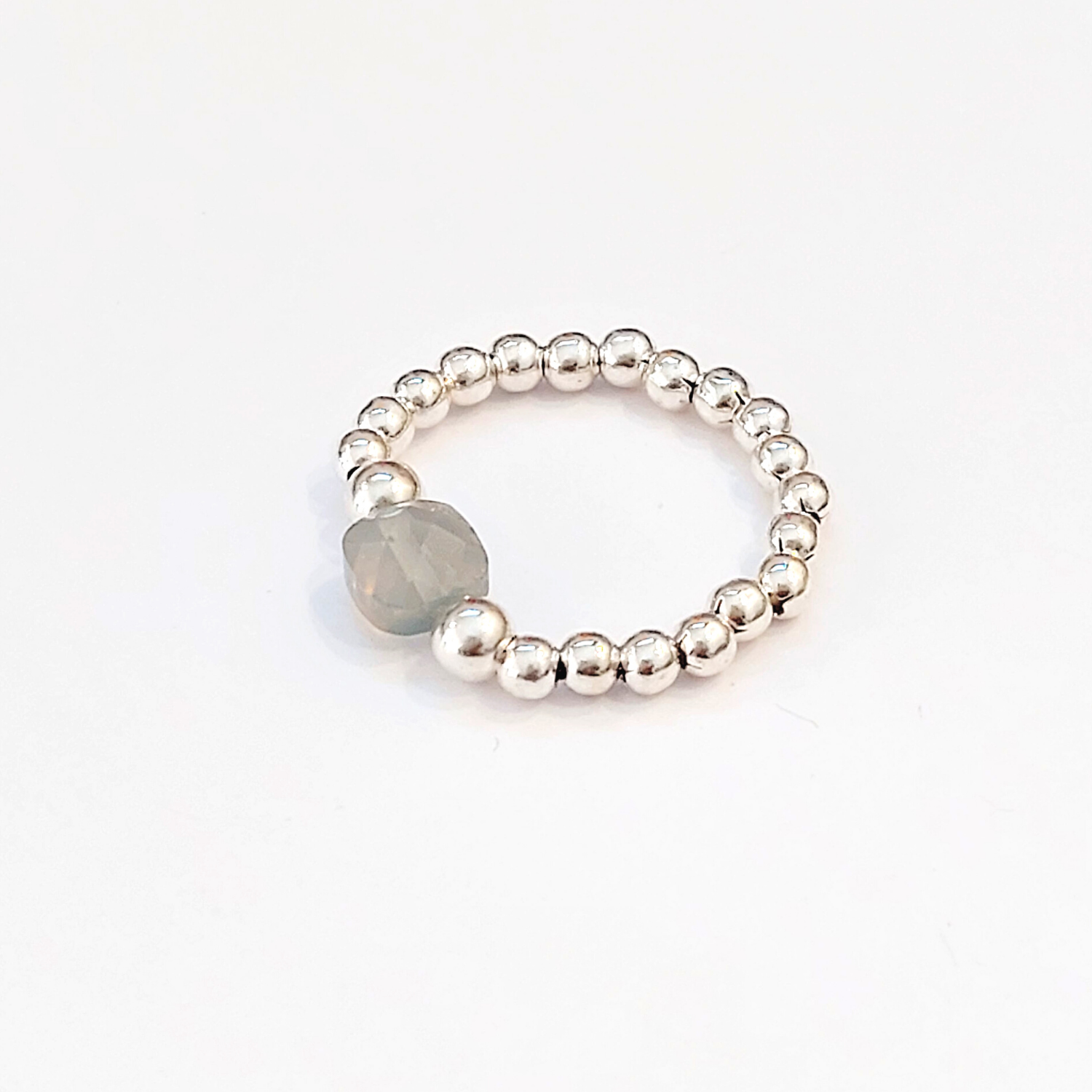 Elisa - Bague argent pierre grise - linsolente bijoux