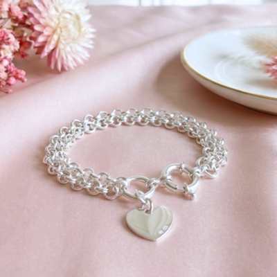 Bracelet triple chaîne cœur argent 925 JOY CŒUR — L'Insolente Bijoux