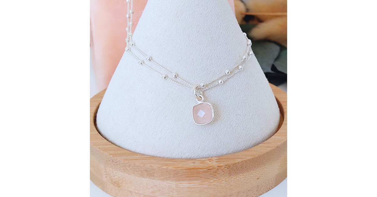 Collier Femme Argent 925 Avec Pendentif Cristal - Chaîne 45-50 Cm, Cadeau Petite Amie, étanche - 9