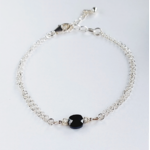 CELESTINE-SPINELLE NOIRE-BRACELET-ARGENT MASSIF-ARGENT 925-L'INSOLENTE BIJOUX-