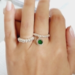 CECILIA JADE VERTE BAGUE ARGENT MASSIF L INSOLENTE BIJOUX