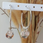 IDYLLE QUARTZ ROSE CREOLE ARGENT MASSIF LINSOLENTE BIJOUX