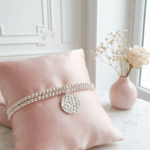 bracelet-perles-argent-massif-925-femme-2-rangs-medaille-martelée-l-insolente-bijoux
