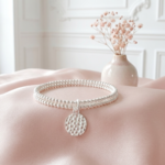bracelet-perles-argent-massif-925-femme-double-rangs-medaille-martelée-l-insolente-bijoux
