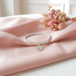 bracelet-perles-argent-massif-925-femme-2-rangs-elastique-medaille-étoile-ajourée-linsolente-bijoux