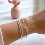 bracelet-argent-massif-925-cercle-diamanté-double-chaine-linsolente-bijoux