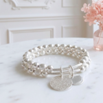 bracelet-argent-massif-925-double-rangs-elastique-medaille-femme-l-insolente-bijoux-français