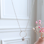 collier-argent-massif-925-cercle-diamanté-etoile-linsolente-bijoux