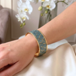 bracelet-femme-manchette-femme-cuir-dore-vert-vintage-linsolente-bijoux
