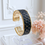 bracelet- manchette-femme-cuir-véritable-georgia-noir-doré-l-insolente-bijoux (2)