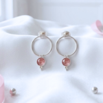 boucle-d-oreille-puce-argent-925-massif-cabochon-quartz-fraise-veritable-femme-lithotherapie-l-insolente-bijoux