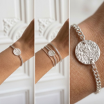 bracelet-chaine-argent-massif-925-chaine-gourmette-rock-femme-medaille-martelée-chaine-rallonge-l-insolente-bijoux