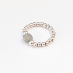 Elisa - Bague argent pierre grise - linsolente bijoux