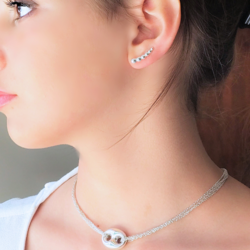 Boucles D'oreilles La Fée Clochette Avec Quartz 18mm - Argent Massif 925 - Marque Dolly-Bijoux - Neuf Avec étiquettes