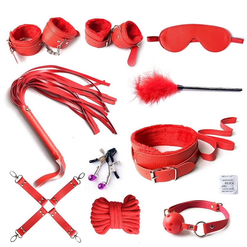 BDSM-ensemble-de-Bondage-et-de-retenue-menottes-fouet-perles-anales-Plug-Anal-vibrateur-jouets-sexuels
