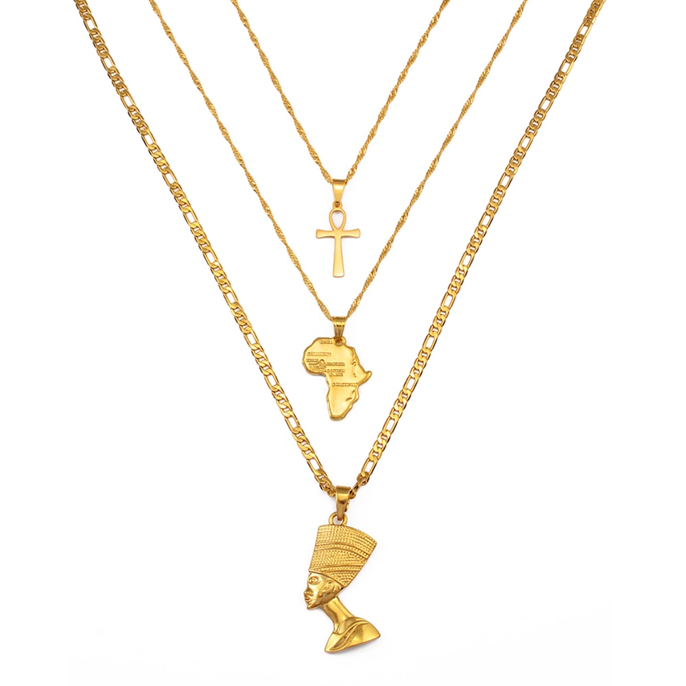 Anniyo-Collier-de-Cheville-N-fertiti-pour-Femme-Pendentif-de-3-Pi-ces-avec-Carte-de