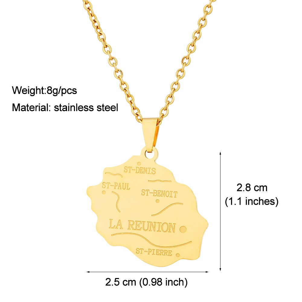 Pendentif La réunion Acier Inox Bijoux