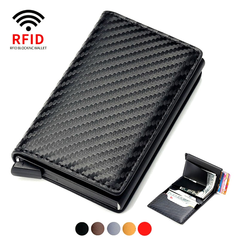 Porte-cartes RFID - Protection en cuir PU - Accessoire Homme et