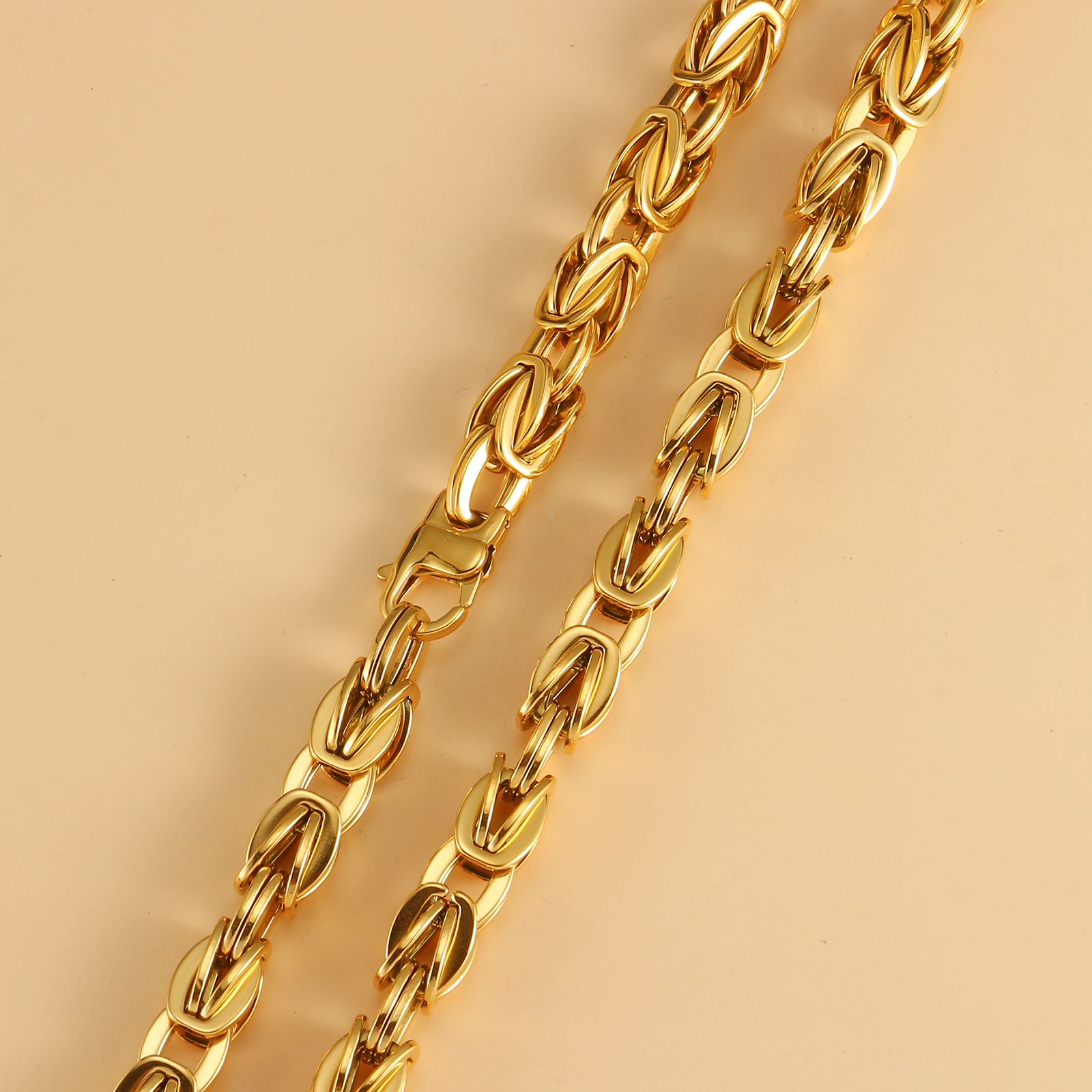 Collier-et-bracelet-maillons-faits-la-main-pour-hommes-et-femmes-bijoux-en-acier-inoxydable-or