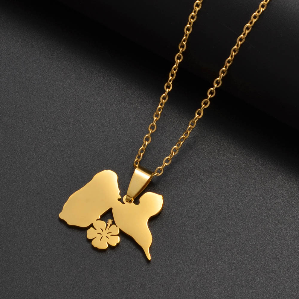 Anniyo-Colliers-Guadows-Oupe-pour-femmes-carte-avec-fleur-symbole-de-la-pr-sidence-France-bijoux