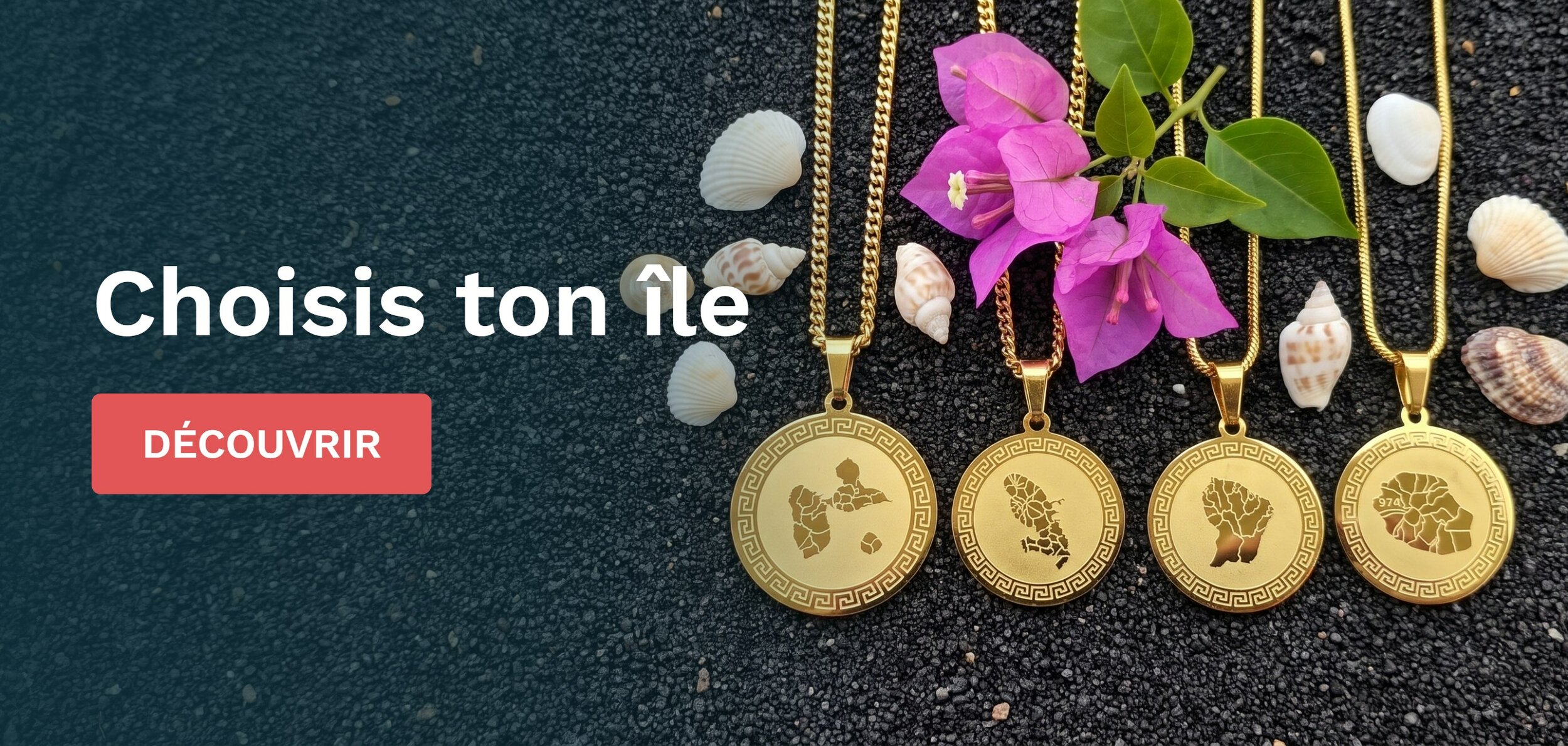 Médaillons Movétan Guadeloupe, Martinique, Guyane et La Réunion