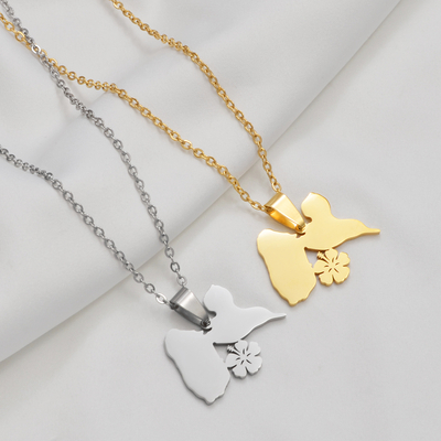 Anniyo-Colliers-Guadows-Oupe-pour-femmes-carte-avec-fleur-symbole-de-la-pr-sidence-France-bijoux