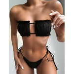 Maillot-de-bain-Bandeau-pliss-couleur-solide-Sexy-culotte-tanga-taille-basse-ensemble-deux-pi-ces