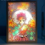 Cadre-photo-LED-Demon-Slayer-Kyojflats-Rengoku-Hoom-lampe-de-nuit-Anime-Kimetsu-No-Yaiba-cadre