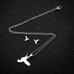SMJEL-Boucles-d-Oreilles-en-Acier-Inoxydable-pour-Femme-Petit-Oiseau-Volant-Pendentif-Colibri-Collier-Animal