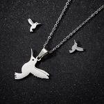 SMJEL-Boucles-d-Oreilles-en-Acier-Inoxydable-pour-Femme-Petit-Oiseau-Volant-Pendentif-Colibri-Collier-Animal