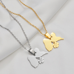 Anniyo-Colliers-Guadows-Oupe-pour-femmes-carte-avec-fleur-symbole-de-la-pr-sidence-France-bijoux