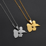Anniyo-Colliers-Guadows-Oupe-pour-femmes-carte-avec-fleur-symbole-de-la-pr-sidence-France-bijoux