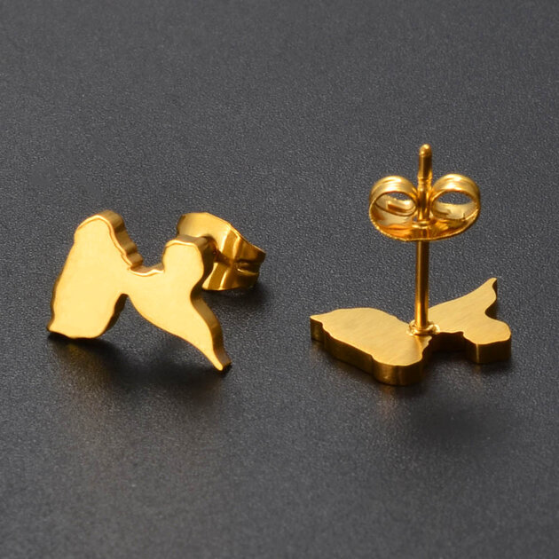 Boucles D'oreilles Articulées Dorées Acier Inox - Bijou Français L'Île Aux Trésors - Neuf
