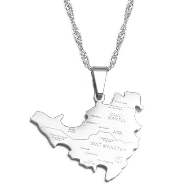 Pendentif En Acier Inoxydable Représentant Saint Martin - Environ 4x2 Cm - Occasion Bon état