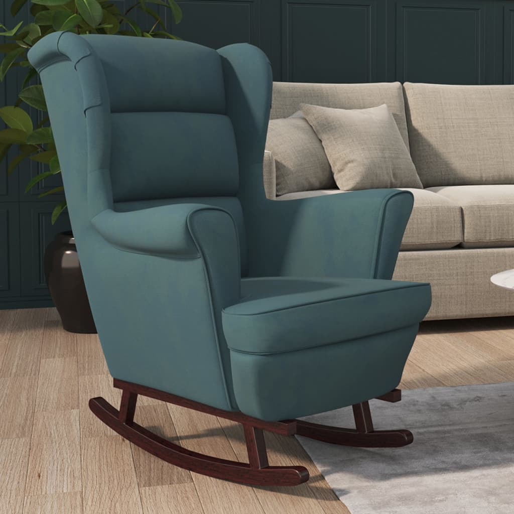 Rocking Chair Contemporain | Bourbon Velours Océan