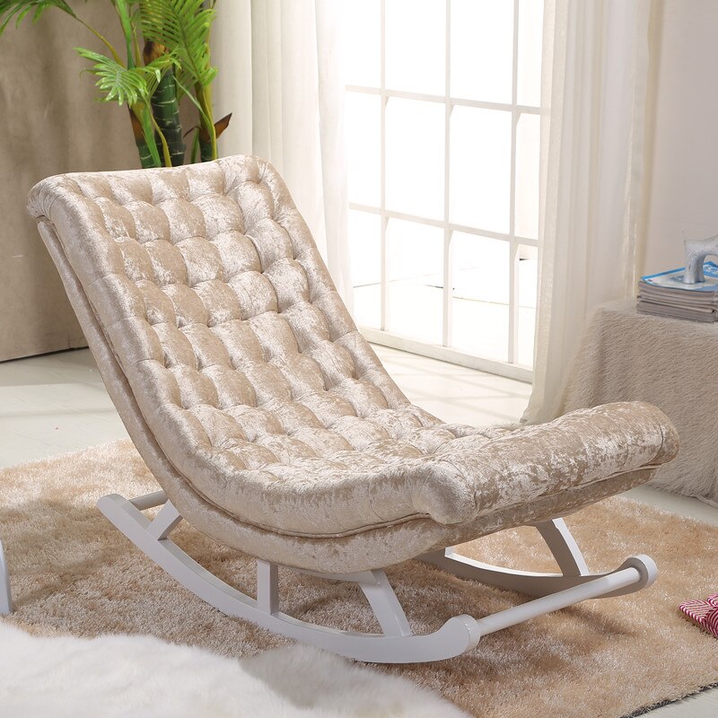 Rocking Chair Deluxe | Eden | Fauteuil à bascule incliné en tissu sable