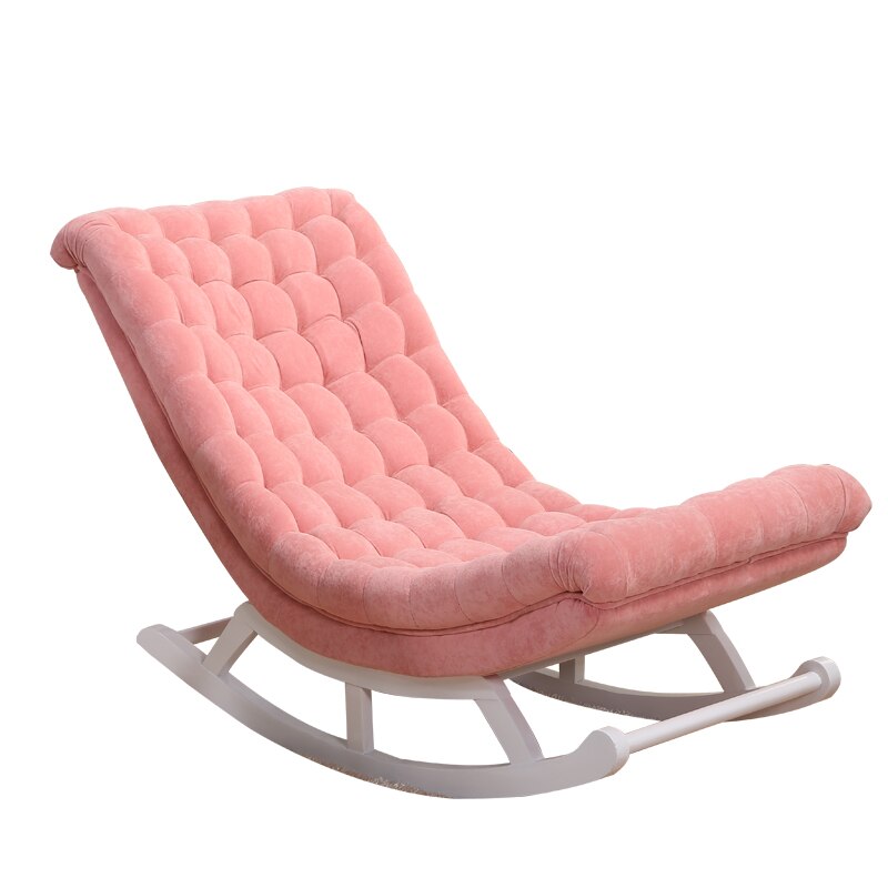 Rocking Chair Deluxe | Eden | Fauteuil à bascule incliné en tissu rose