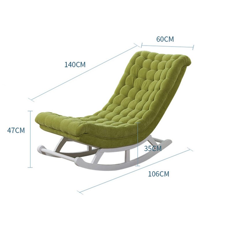 Rocking Chair Deluxe | Eden | Fauteuil à bascule incliné en tissu dimensions
