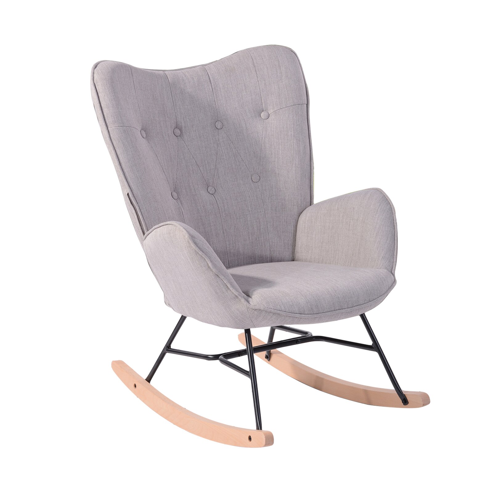 Rocking Chair Design | Royal Madrid | Velours Gris