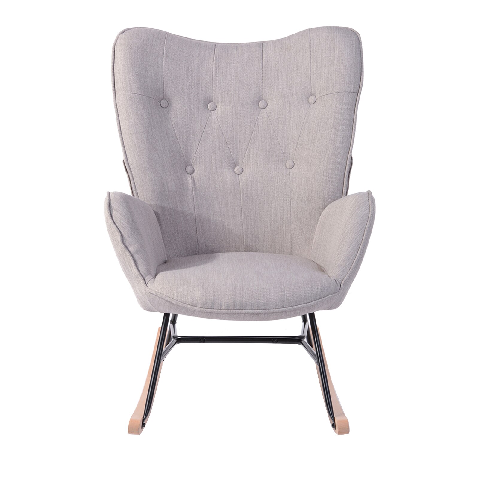 Rocking Chair Design | Royal Madrid | Velours Gris