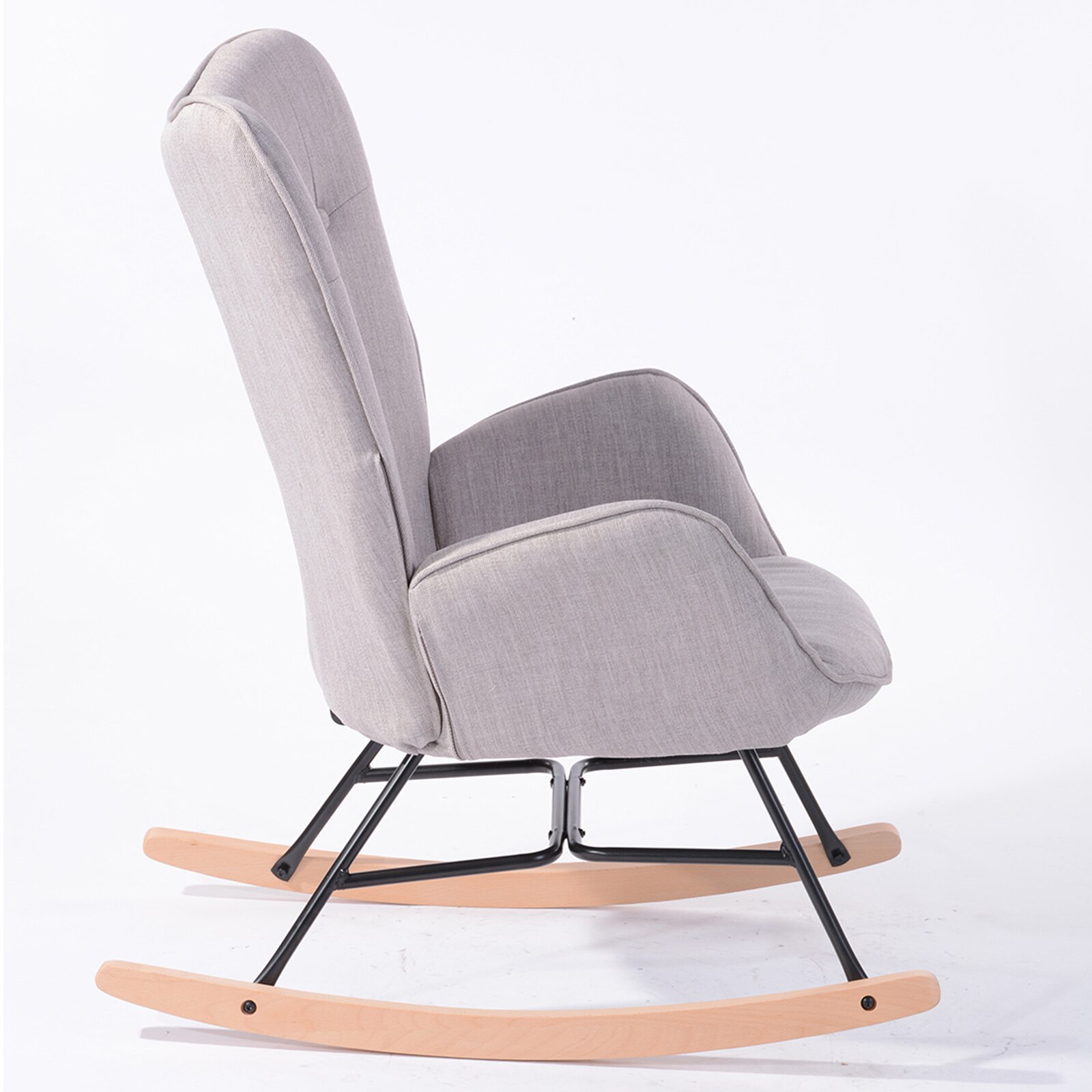 Rocking Chair Design | Royal Madrid | Velours Gris fond blanc