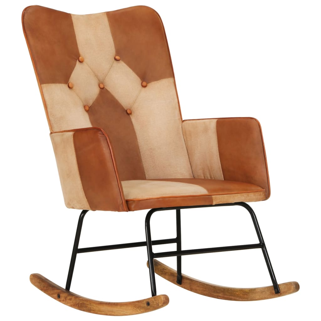 Rocking Chair Vintage | Cuir Belle Vachette