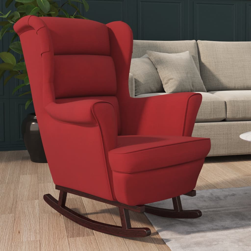 Rocking Chair Contemporain | Bourbon Velours Bordeaux