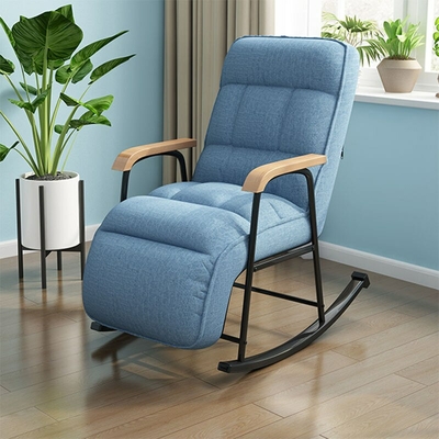 Rocking Chair Scandinave en tissu | Copenhague Bleu Ciel