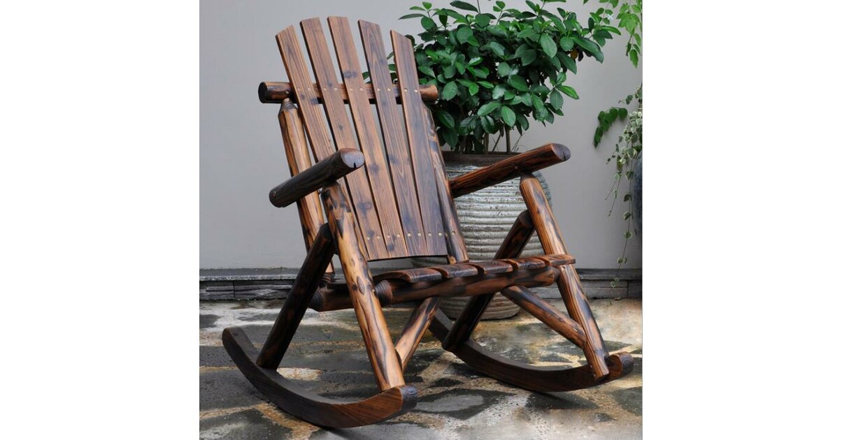 Chaise à Bascule (rocking Chair) En Palissandre - Bois Exotique, Dimensions 85x65x100 Cm - Occasion Avec Usure D'usage