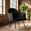 Rocking chair Venise velours noir dans un salon lumineux