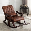 Rocking Chair Deluxe en Cuir | Big London Brun Chêne