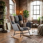 Rocking chair London Chic velours tissu gris clair Australia dans un salon lumineux